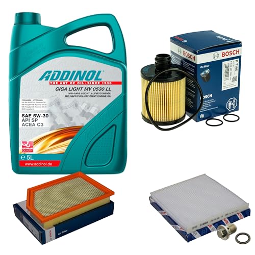 Juego de filtros de 5 litros de aceite para motor GIGA LIGHT MV LL 5W-30, filtro de aceite, filtro de aire, tornillo de cierre