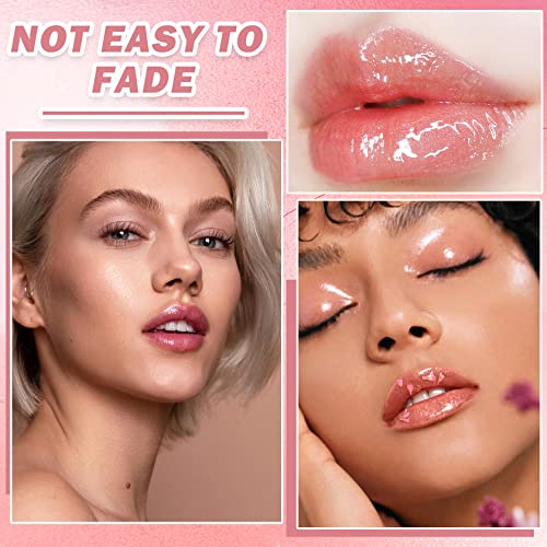 Zhishudl 4 Pcs Glossy Lip Gloss Lipgloss Set Lip Stain Long Lasting Waterproof Moisturizing Lip Gloss Kit Plumping Nude Liquid Lipstick For Women - Set A #TOP4