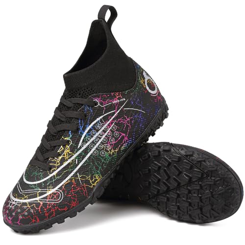 Airfashon Kids Soccer Cleats Boys Girls Football Shoes Professional High Top Youth Outdoor Training Football Cleats Soccer Shoes (Little Kid/Big Kid) - Image 4
