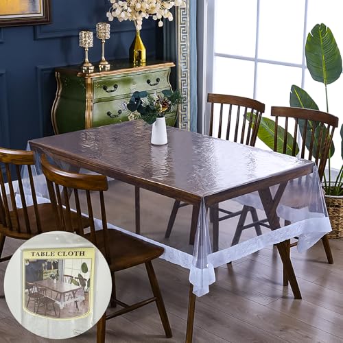 Durchsichtige Tischdecke, 180 x 140cm Tischdecke Transparent Tischfolie...