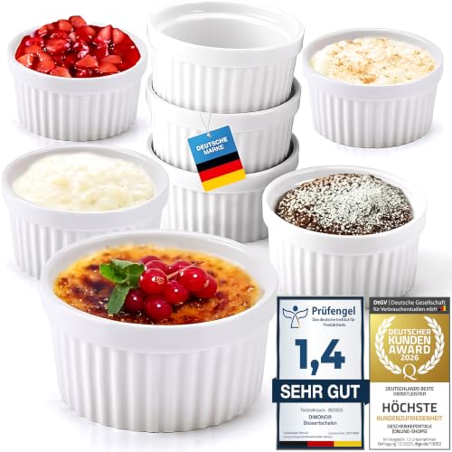 DIMONO® Creme Brulee Schälchen 8er Set 170ml, Souffle Förmchen...