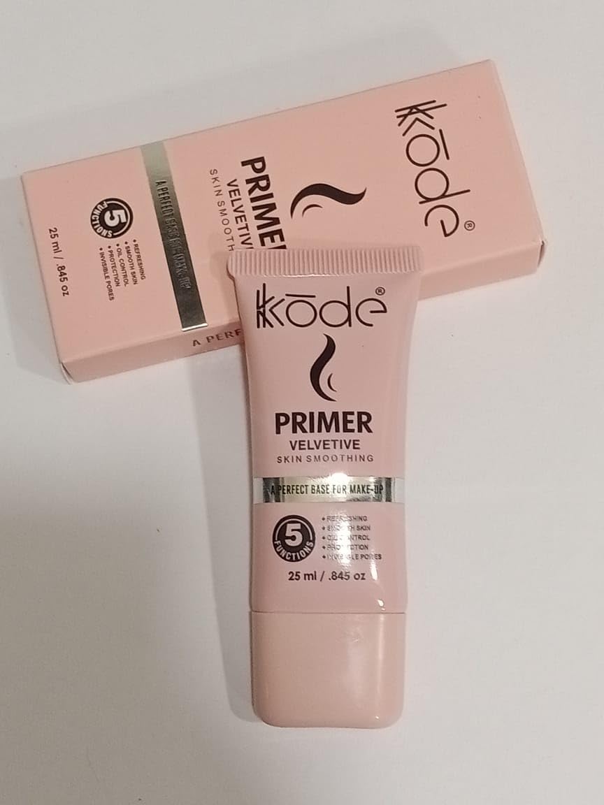 KKODE VELVETIVE LIGHT WEIGHT SKIN SMOOTHNING PRIMER, 25ml WITH 5 IN 1 FUNCTIONS, A PERFECT BASE FOR MAKEUP.