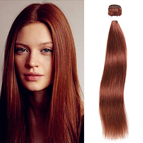 X-tress Cooper Red Straight Brazilian Remy Hair Bundle Color 33 Hair Weave Human Hair Extension Auburn Red 100% Virgin Human Hair Weave (12 Inch)