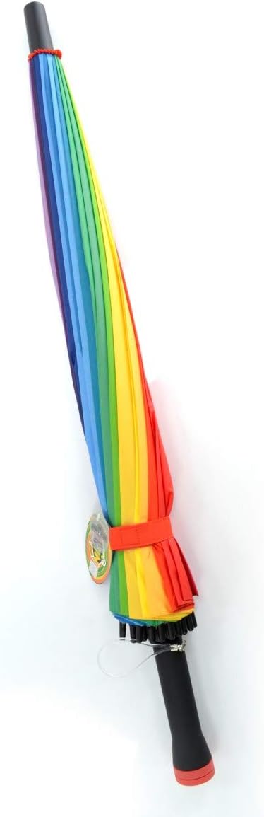 Zein Rainbow Walker Golf Umbrella with Safe Storage Stash Handle, Doubles as a Walking Stick