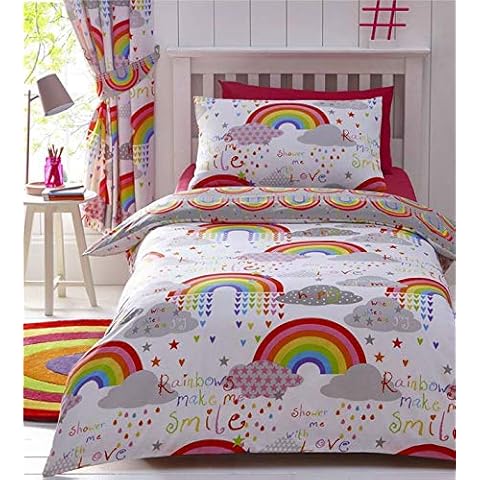 Homemaker Rainbow Duvet Cover and Curtains Set Cover