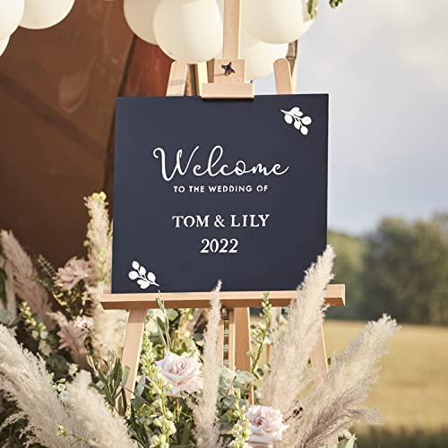 Ginger Ray Customisale Wedding Chalk Board Entrance Sign Decoration, Black