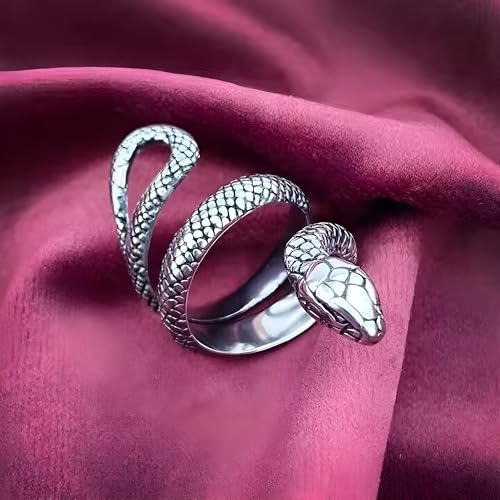 Image of THE MEN THING PYTHON RING - Pure Stainless Steel Men's Steel-Plated Ring - Statement Luxury Jewelry (Size : 22)