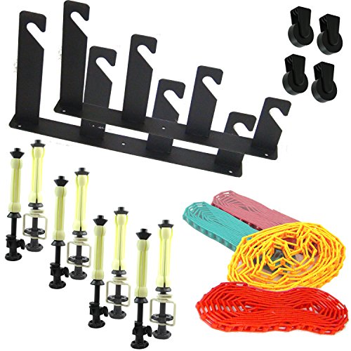 DynaSun ESB4 Grand Kit Professionnel Support Montage Mural Monture de Mur avec Enrouleur pour 4 Fond avec Contrepoids, Chaînes et Axe Expan