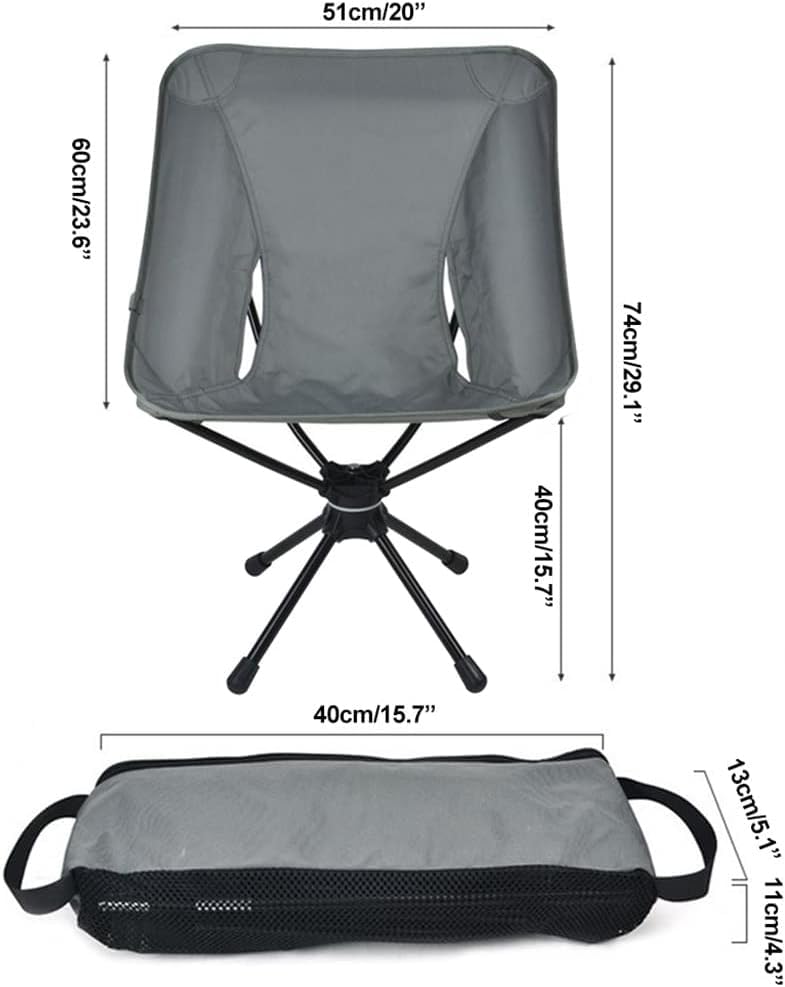 Chaise de camping pivotante et pliante avec sac pour randonnée - 3