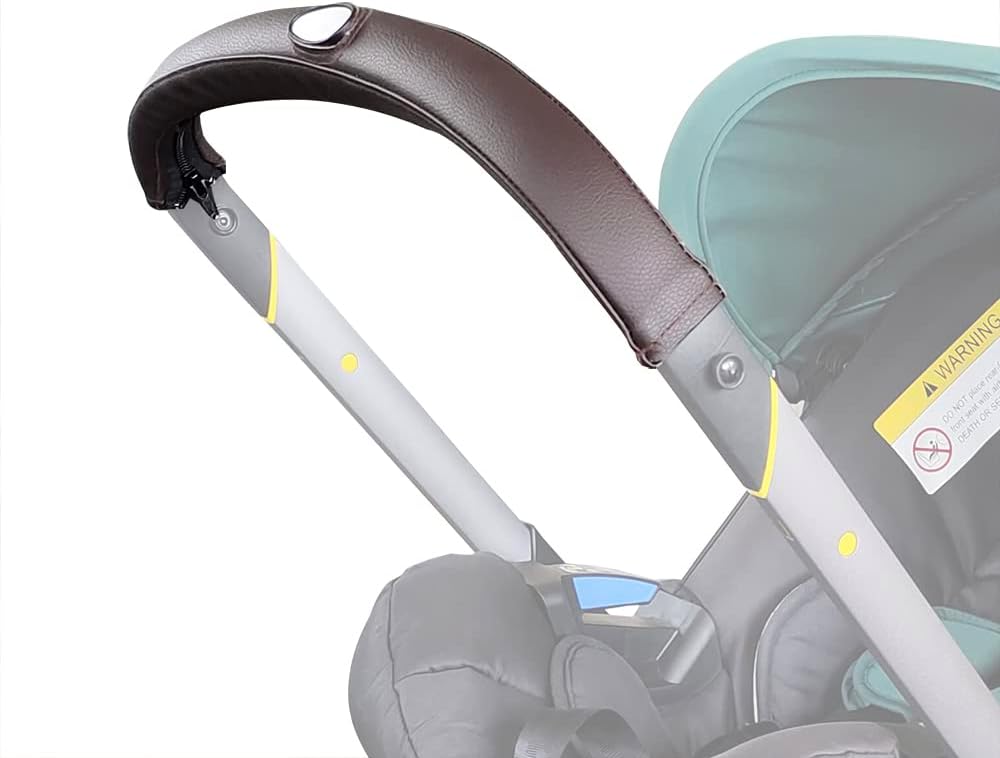 SeedFuture Stroller Handle Cover for DOONA, Brown Pu Leather Pram Handle Protective Case Cover Stroller Accessories for DOONA, Pushchair Armrest Handle Protector Cover, Doona Handlebar Cover
