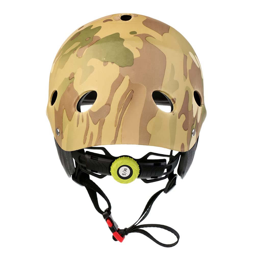 Colcolo Wassersportsicherheit Helm Einstellbare Schutzhaube Kanu Kayak Schützt Kinder Und Erwachsene Gleichermaßen, Armeegrün Camo, M