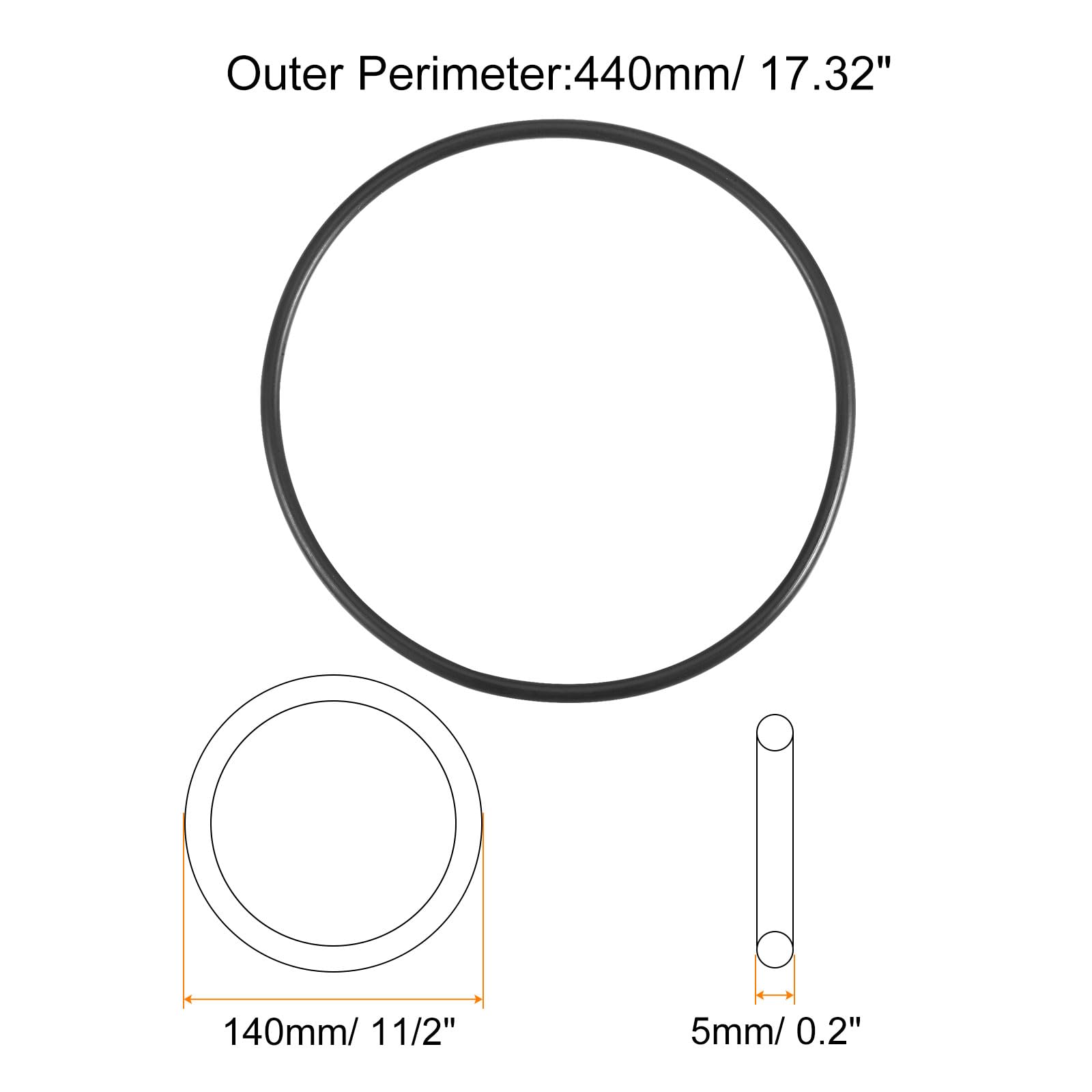 QUARKZMAN 5 szt. gumowa o-ring nitrylowa 140 mm AD 5 mm szerokość uszczelnienie podkładka uszczelka do maszyny szycia, naprawy silnika