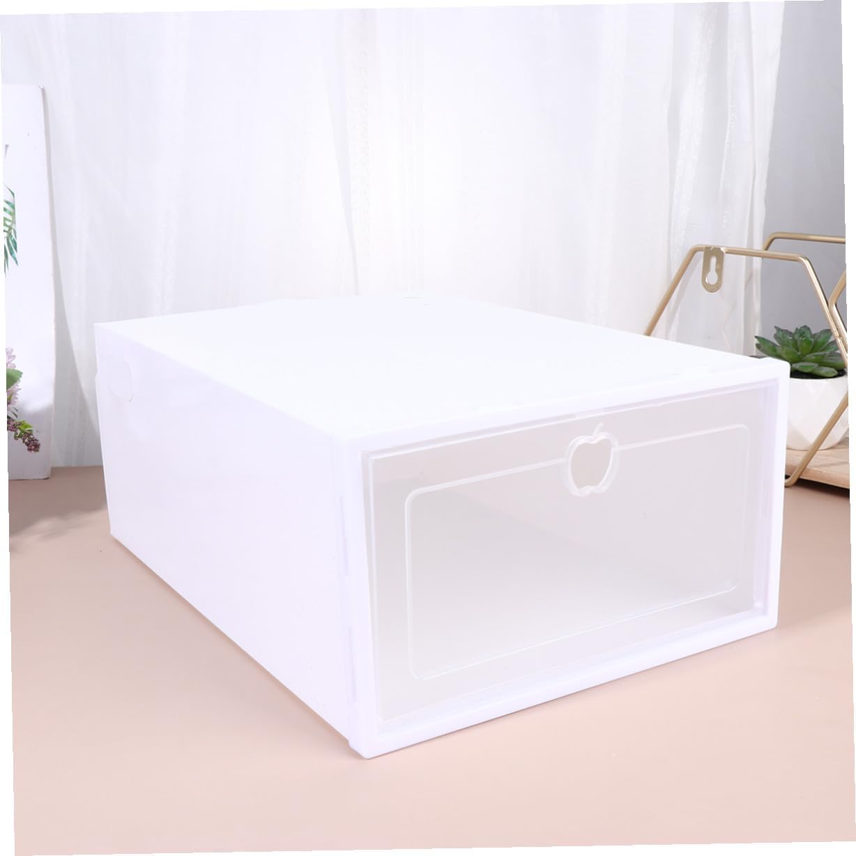 6pcs Stackable Transparent Shoe Storage Boxes for High Heels Sneakers Slippers Boots Drawer Type Plastic Organizer with Protective Scratch Resistant Design for Identification