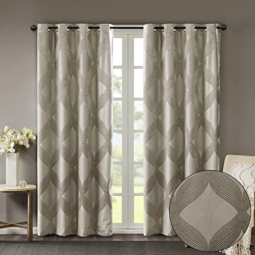 Sun Smart Bentley Total Blackout Window Curtains, 1 Panel 50x84 Taupe