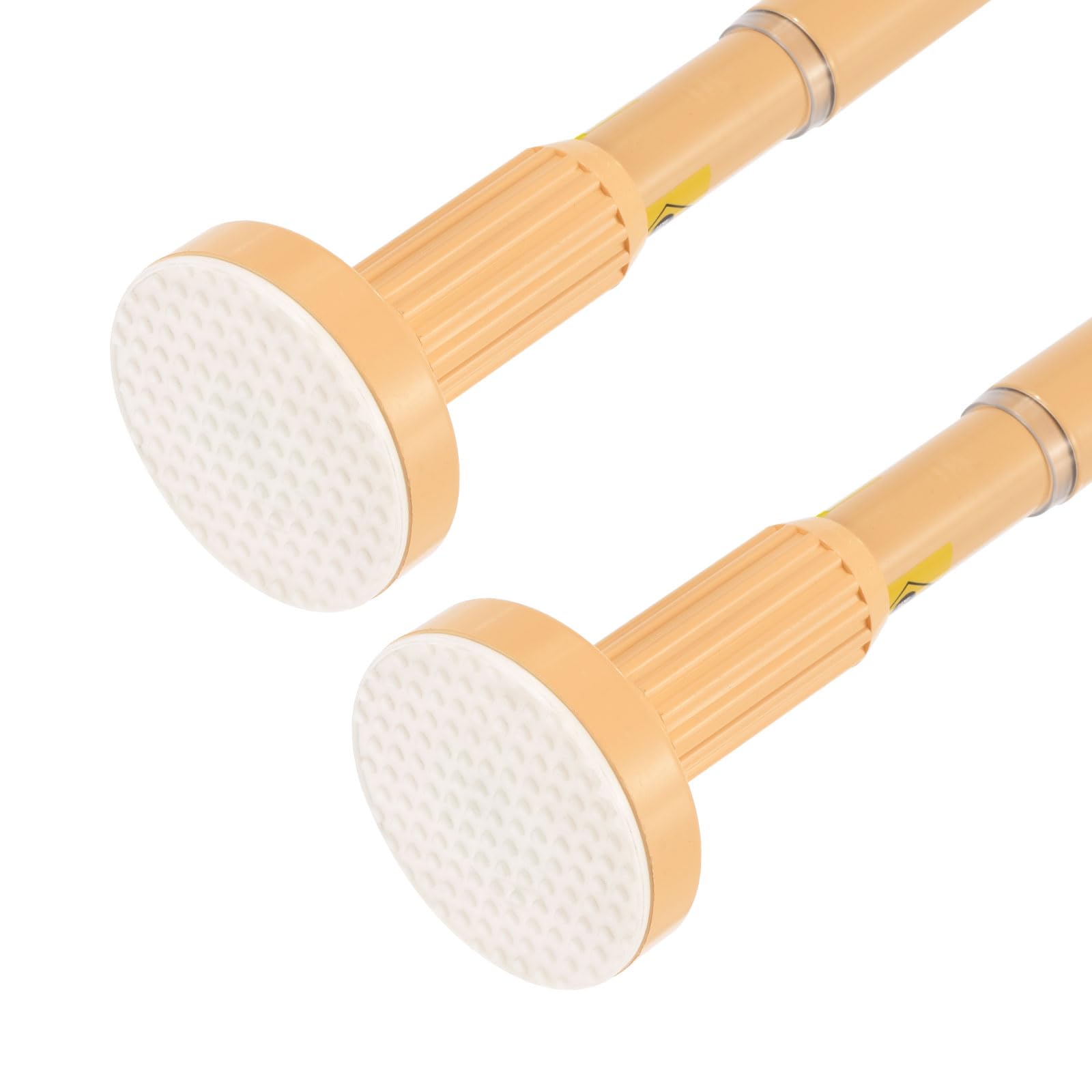 QUARKZMAN QUARKZMAN Barra De Cortina A Tensión Barra De Acero Amarillo 2 Piezas|Cortina Ajustable De 28" A 47" Barra De Cortina Para Ducha Sin Taladro Barra De Tensión Extensible Al Carbono