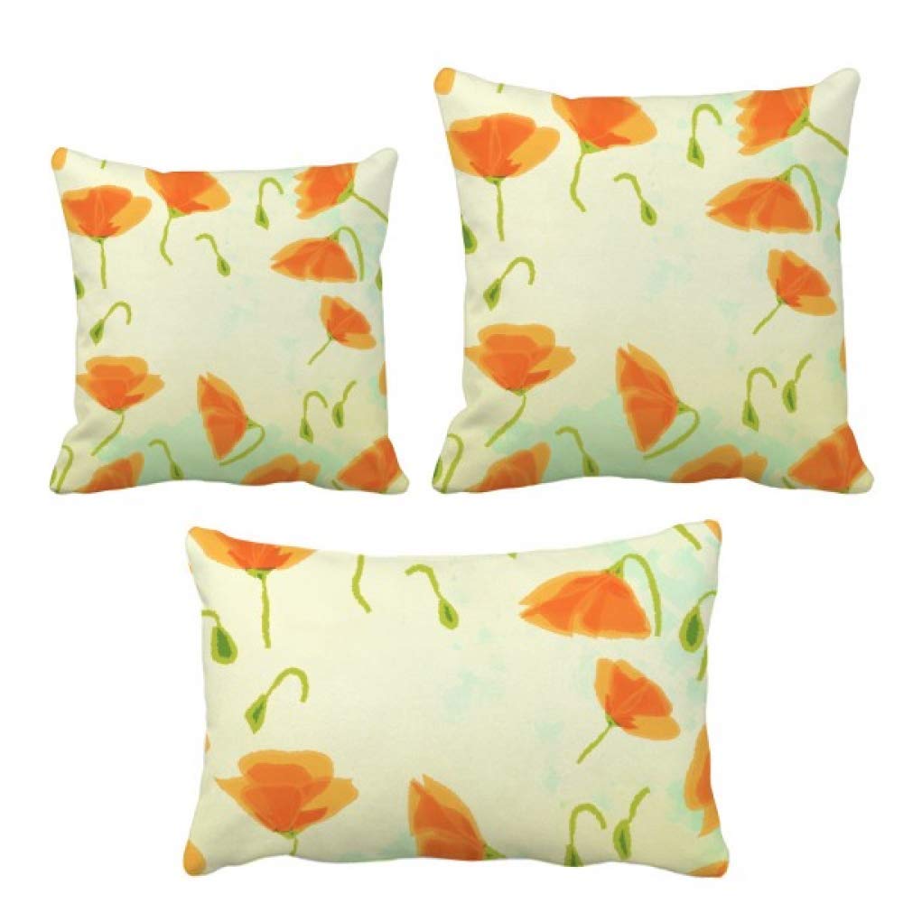 Coussin fleur golden poppy style ins avec garnissage moelleux pour sofa