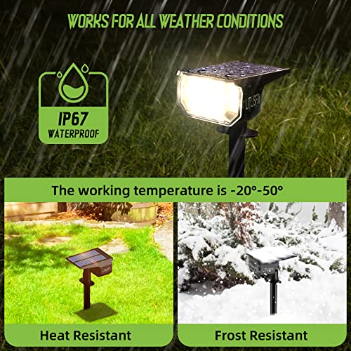 Litlisfly Solar Spot Lights Outdoor Landscape Lights, 50 Leds Solar Spotlight Outdoor Auto On/Off With 3 Modes, Ip67 Solar Outdoor Lights Waterproof Garden Lights, 2In1 Solar Yard Spotlight,Warm White #TOP5