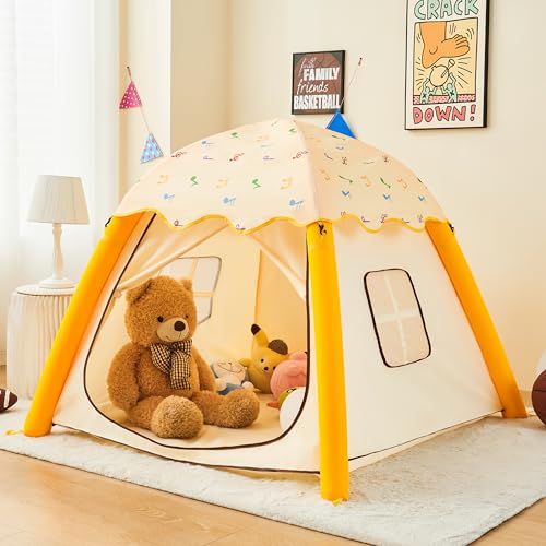 Inflatable Kids Play Tent Indoor/Outdoor, Kids Tent with Carry Bag, Portable Pop Up Playhouse Air Fort for Toddlers Boys & Girls Birthday Gift Quick Inflation