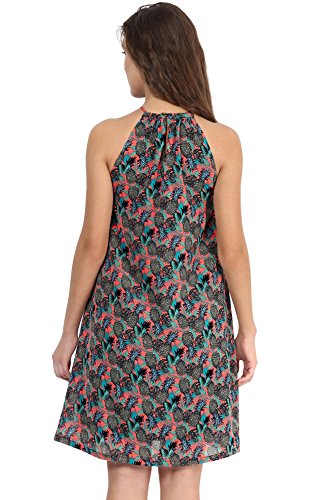 Image of Miss Chase Women's Multicolored Round Neck Sleeveless Printed A-Line Dress