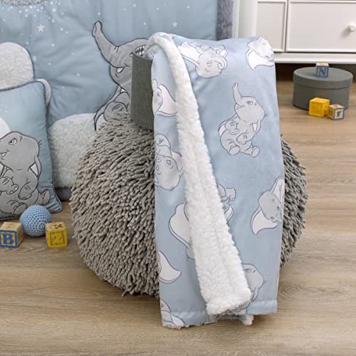 Image of Disney Dumbo Sweet Little Baby Light Blue and White Super Soft Sherpa Baby Blanket