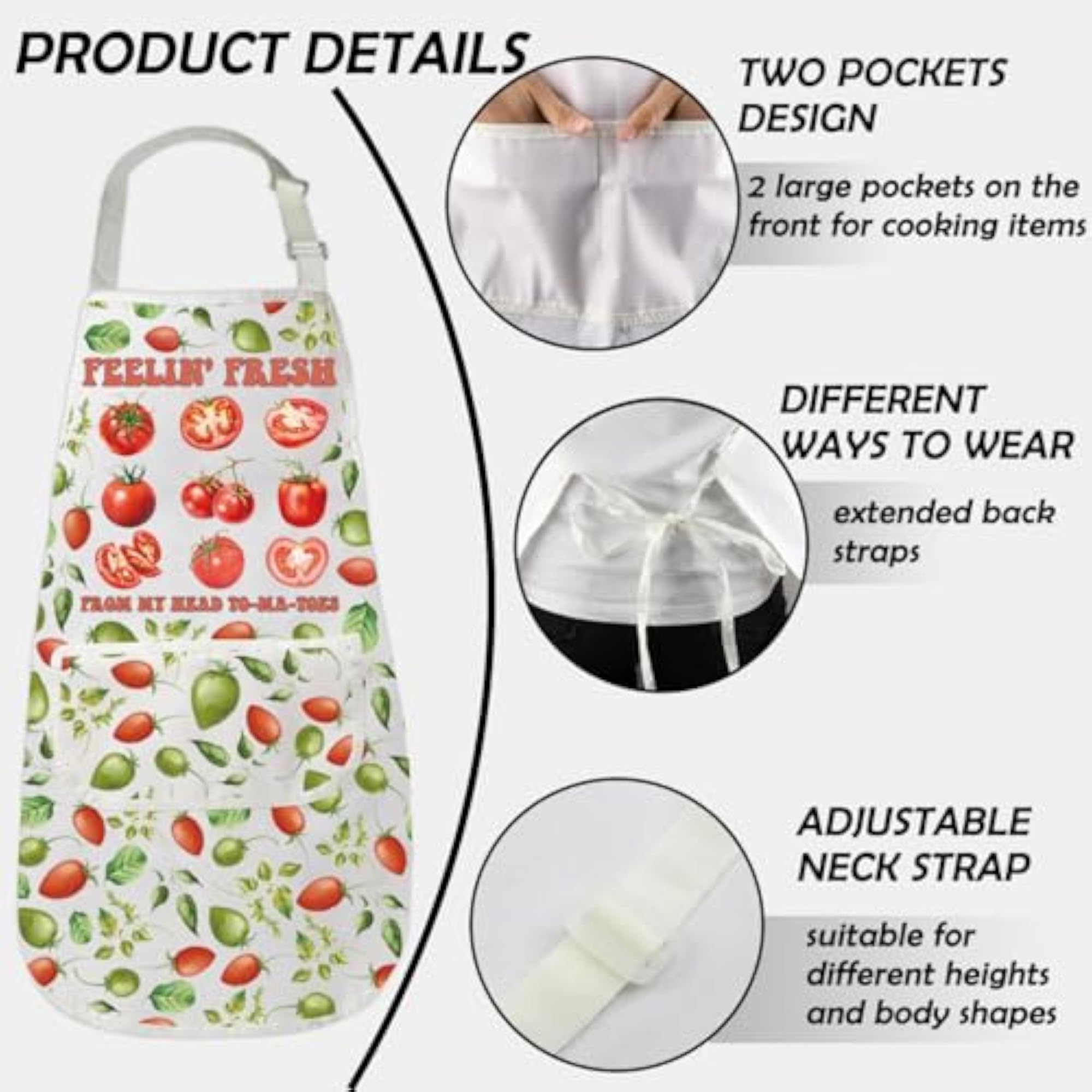 Tomato Kitchen Apron, I Love You From My Head Tomatoes