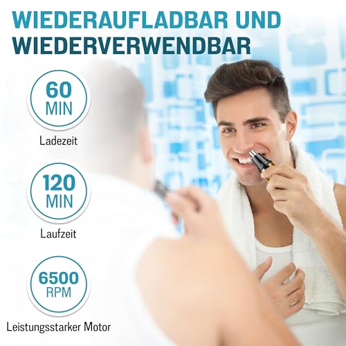Ceramics Elektrischer Nasenhaarschneider Nasenhaartrimmer Edelstahl Klinge - Nasen und Ohren Trimmer...