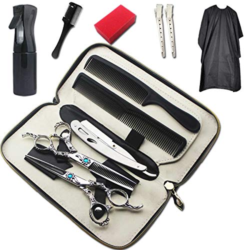 Ciseaux de coiffure professionnels JIESENYU en acier 440C argenté haut de gamme