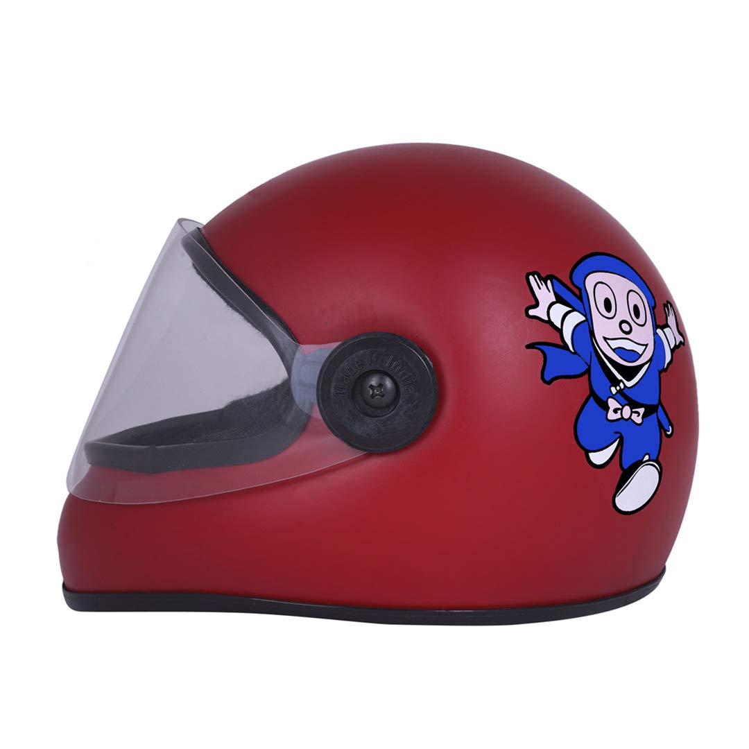 Sage Square Adjustable Cartoon Design Full Face Helmet for Kids Baby Safety and Comfort (3-12 Years) (Red Matte)-image-45