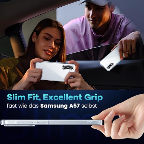 caslord Hülle für Samsung Galaxy A57 5G, 1 Handyhülle mit 2 Stück Hartglas, Weiche TPU Transparent Stoßfest Schutzhülle Durchsichtige… – Ansicht 5