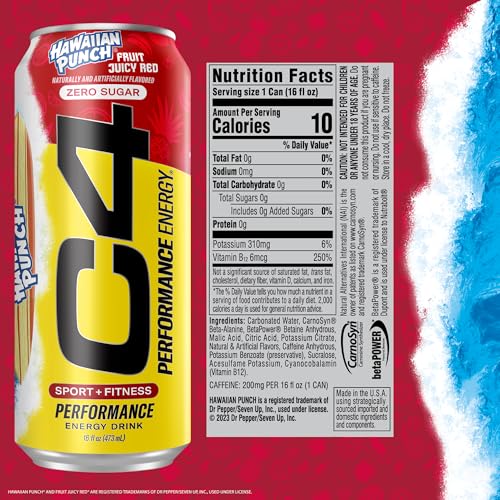 image for Cellucor C4 Energy Drink, Hawaiian Punch Fruit Juicy Red, Carbonated S