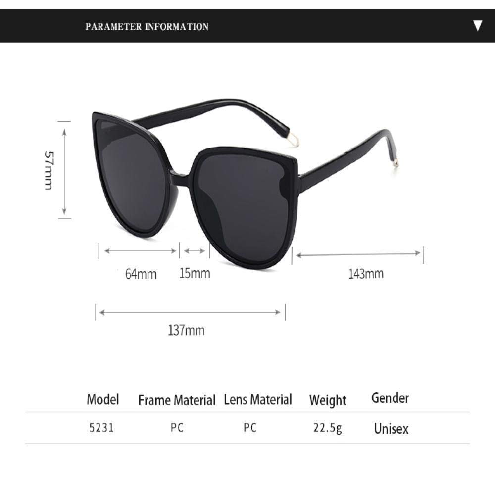 XINGYU Vintage übergroße runde Sonnenbrille Frauen Cat Eye Retro schwarzer Rahmen Männer Sonnenbrille für Frauen weiblich UV400 Shades Blue