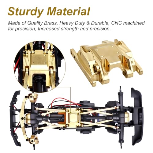 Image of 66g CrazyHobby Brass Skid Plate Transmission Mount Heavy Duty for TRX4M K10 High Trail F150 Bronco Defender 1 /18 Crawler Car Upgrades (Gold)