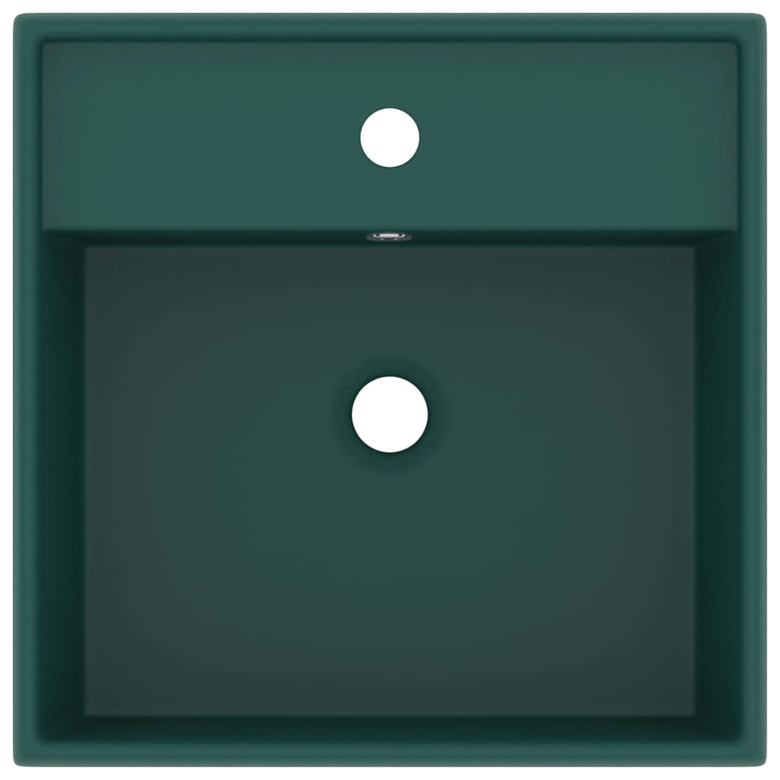 Lavabo de lujo cuadrado de cerámica mate verde oscuro 41 x 41 cm, lavabo, lavabo de baño, lavabo, lavabo, lavabo, lavabo de encimera