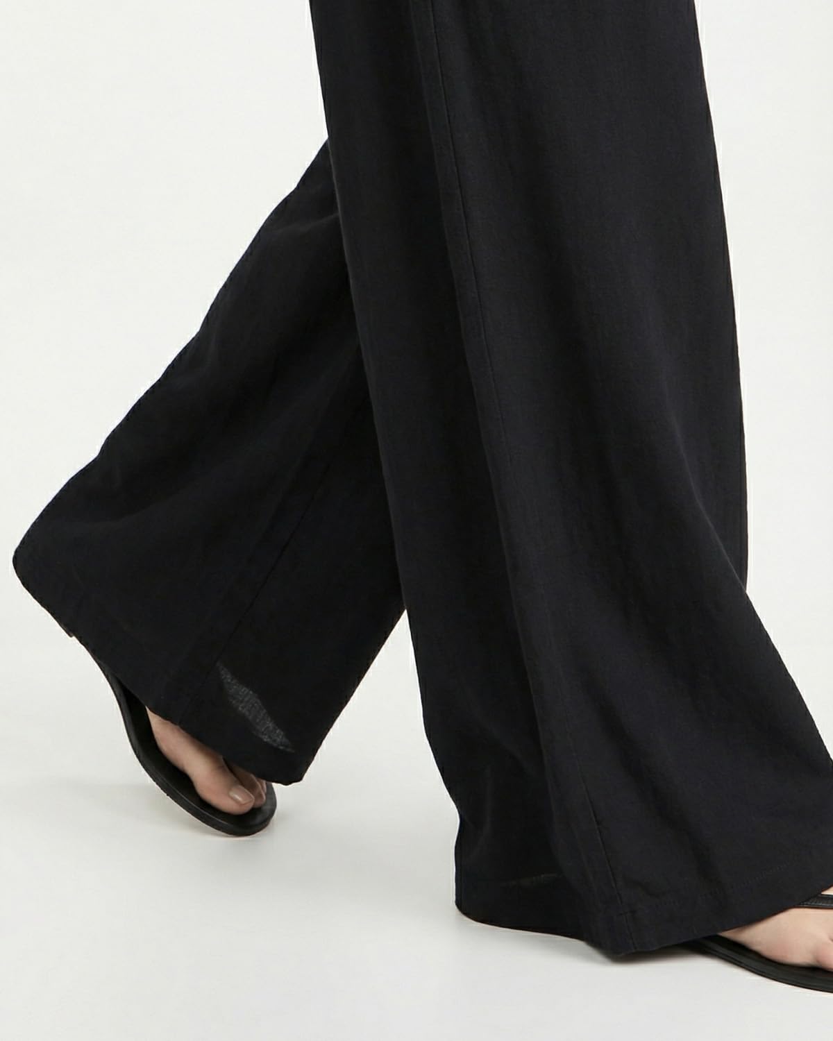 Zylioo Pantaloni estivi da donna extra lunghi, a gamba lunga, in tessuto, per il tempo libero | Pantaloni estivi casual a gamba larga