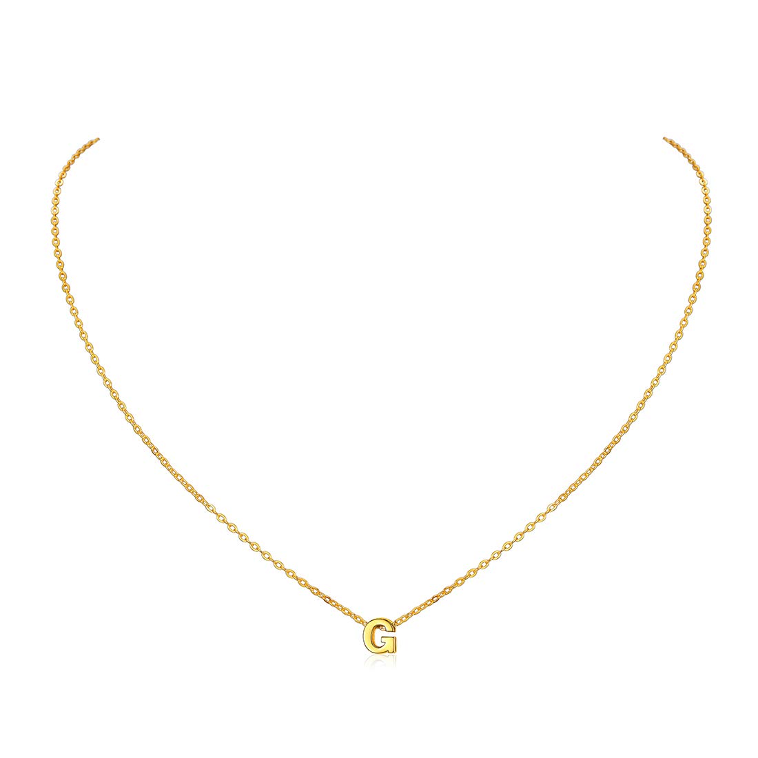 ChicSilver Collar Mujer Inicial G Plata 925 Colgante 26 Letras Doradas