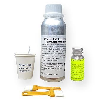 Seamax Professional Grade 2 Part Marine Adhesive Kit, Marine-Grade with Application Tools Good for All PVC Inflatable Boats, Rafts, Dinghies, Kayaks, SUPs 280g - 2 Part PVC Adhesive Kit