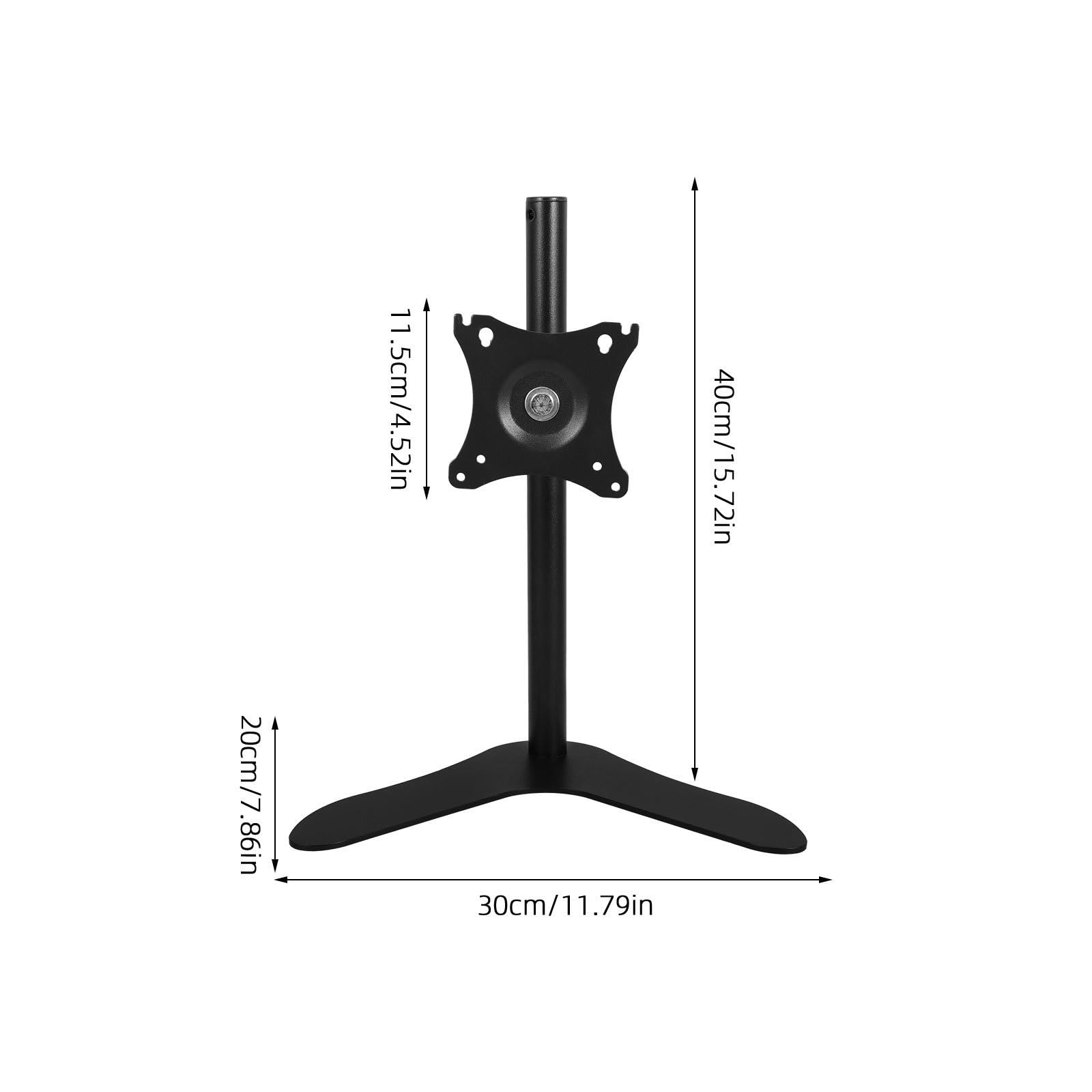 Angoily Supporto per Monitor da 14-27" Rotazione a 360°, Inclinazione ±45° e Altezza Regolabile in Acciaio Laminato a Freddo per Postazioni di Lavoro Domestiche