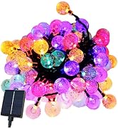 AKIRARI イルミネーション ソーラー 屋外イルミネーション イルミネーシ ストレート LED バブル ボール 気泡 クリスマス装飾 ソーラー充電式 8パターン 11m 62球 コントローラ...