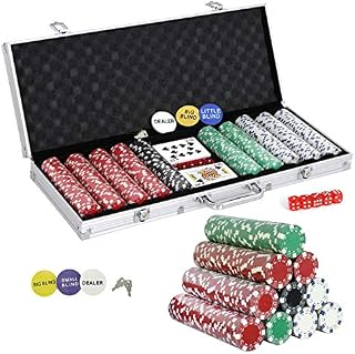 Smartxchoices 500 Poker Chip Set 11.5 Gram Dice Style Clay Casino Poker Chips