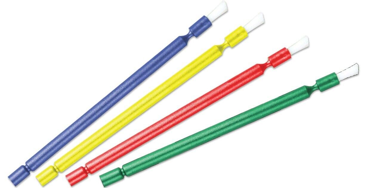 ACMEDENT 500~1000 Composite Micro Applicator Brush Tips Dental Mini Brushes Disposable Tip Black Hair White Handle (Mini Brushes x1000 Handle X10)