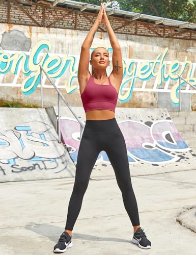 Image of MELYUM Longline Sports Bras for Women One Shoulder Workout Tank Tops with Built in Bra Supportive Crop Yoga Top Padded