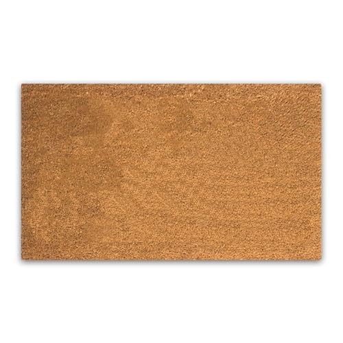 PLUS Haven Coco Coir Door Mat with Heavy Duty Backing, Natural Welcome Doormat, 17.5”x30” For Entrance, Front Porch, Easy to...