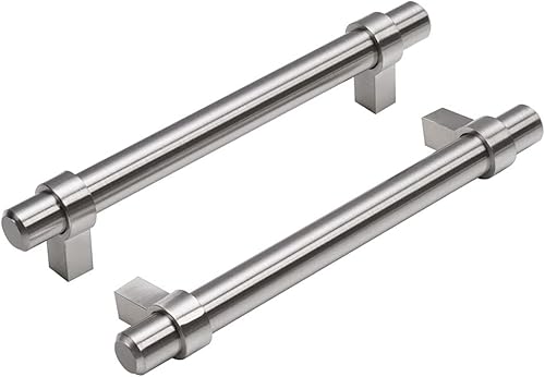 Miniatura 3 de Manijas de gabinete de níquel satinado, paquete de 10 tiradores de gabinete con barra en T, manijas de cajón de níquel cepillado, tiradores de barra