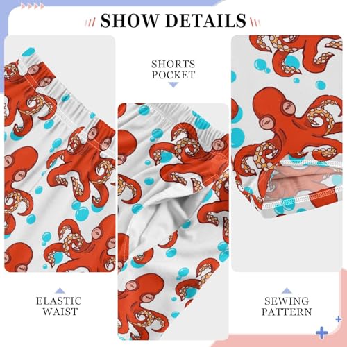 ZZXXB Octopus with A Bubble Boys Long Pants Soft Trousers Elastic Waist Kids Lounge Bottoms with Pockets S-XL4