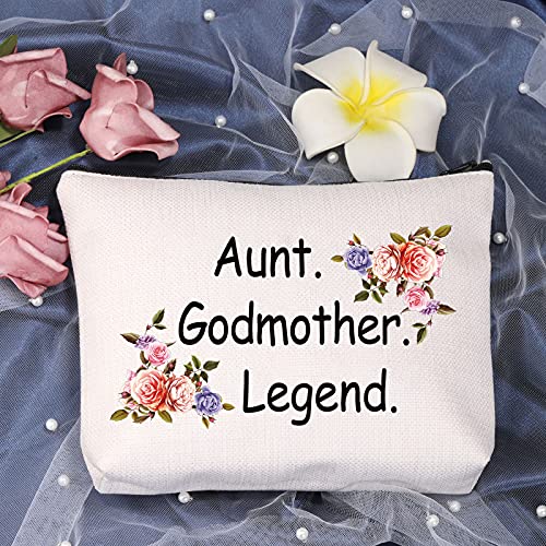 LEVLO Godmother Aunt Makeup Bags Godmother Gifts Aunt Godmother Legend from Godchild Baptism Christening Gift, Aunt Godmother Legend - Image 3