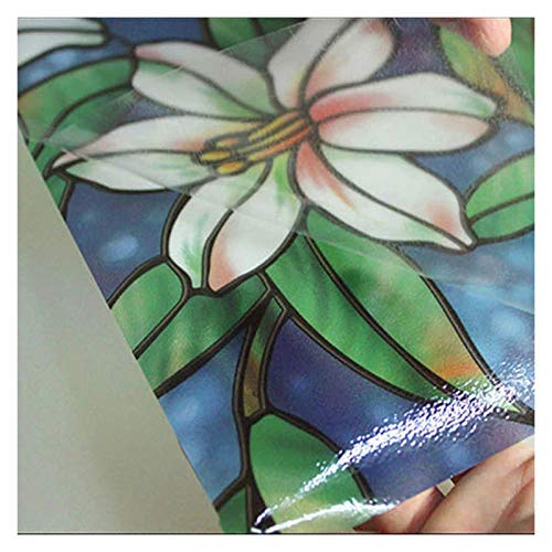 Bdf 1Cgb Floral Stained Glass Static Cling Window Film Non Adhesive Kitchen Home (36In X 14Ft) #TOP4