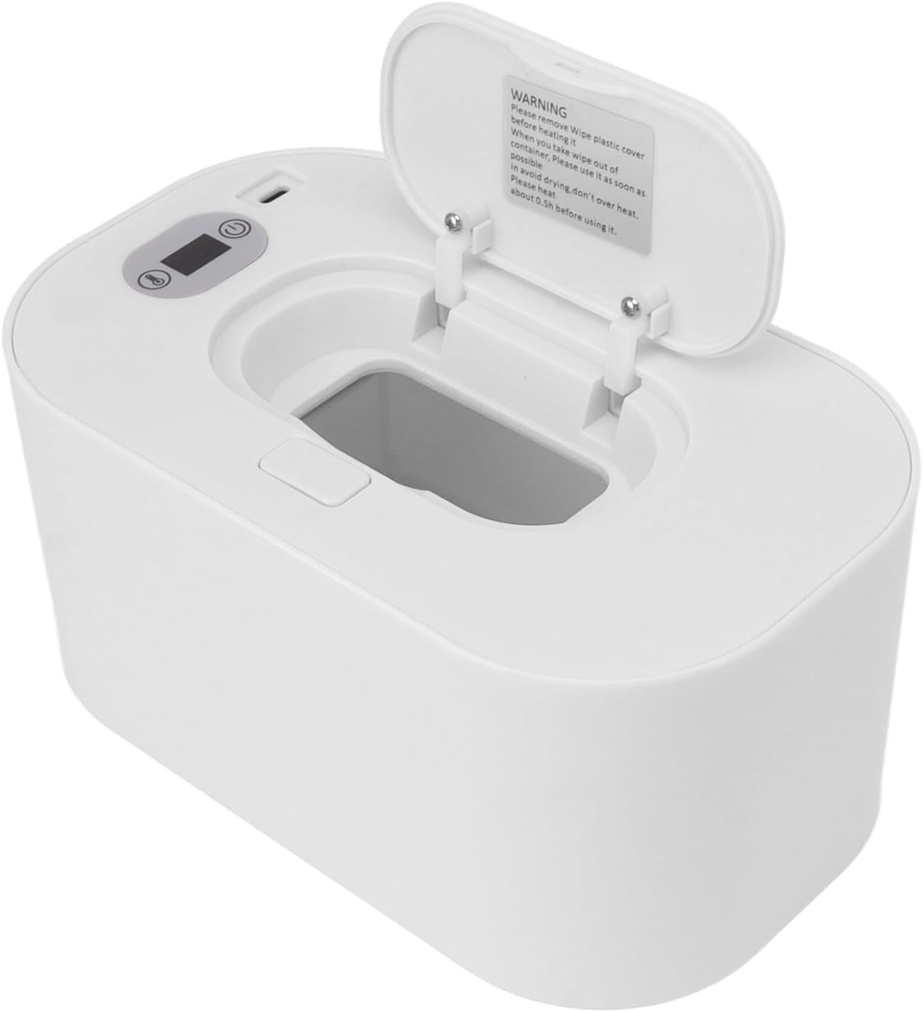 Chauffe-lingettes pour bébé, chauffe-lingettes humides, température constante, chauffage portable réglable de la température (blanc)