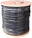 Five Star RG6 Quad Shield Coaxial Cable, 18AWG, 75 Ohm, 1000 ft Spool, ETL Listed, Black - Double Braid Shield, CCS Conductor, PVC Jacket for Broadcast, Satellite, and Cellular Applications