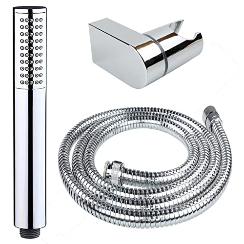 Handbrause mit Schlauch und Wandanschluss Duschkopf Set Stabbrause 170 cm Brauseschlauch Brausehalterung verstellbar Duschbrause Duschset Brausekopf