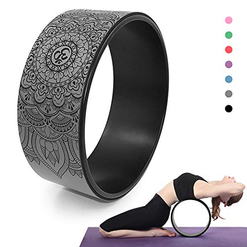 Lixada Yoga Wheel, Waist Abdominal Fitness Yoga Wheel Roller for Gym Yoga Poses Back Pain Stretching